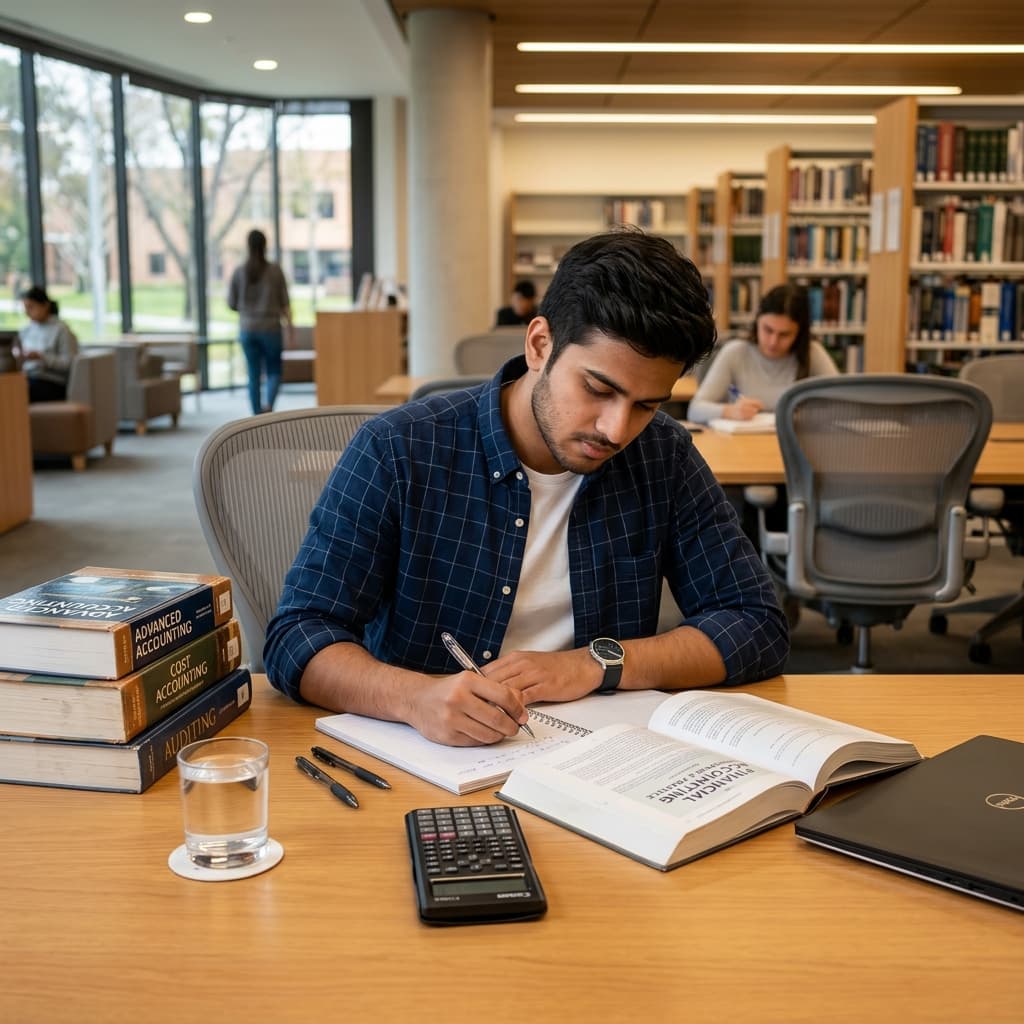 CA Student Preparing with Mock Exams